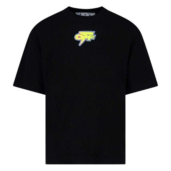 Off White Unisex Adult Degrade Thunder Logo Oversized T-Shirt / Black